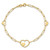 14K Double Hearts and Paperclip Links 7.25in Bracelet