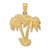 14k Double Palm Trees Pendant - C3-E36E87CC-8997