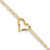 14k Double Strand Chain and Open Twisted Heart 9 inch Anklet Plus 1 inch Heart Dangle Extender
