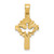 14k Dove Cross Charm
