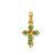 14k Emerald and Diamond Cross Pendant