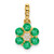 14k Emerald and Diamond Floral Pendant