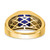 14k Emerald-cut Created Sapphire and Diamond Mens Ring - RM-4954C643-9082