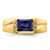 14k Emerald-cut Created Sapphire and Diamond Mens Ring - RM-FF461AC4-7909