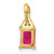 14k Emerald-shape Ruby and Diamond Pendant