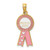 14K Enamel GREATEST MOM Pink RIBBON Charm