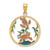 14K Enamel Sea Turtles In Circle Charm