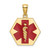 14K Enameled Textured Back Caduceus Medical Disc