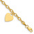 14K Engravable 14x10mm Solid Dangle Heart Charm and Hollow Chain 7.5 inch Bracelet