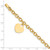 14K Engravable 18x15mm Solid Dangle Heart Charm and Hollow Chain 7.25 inch Bracelet
