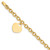 14K Engravable 18x15mm Solid Dangle Heart Charm and Hollow Chain 8.25 inch Bracelet