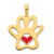14k Epoxy Paw Print with Heart Pendant