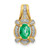 14k Fancy Diamond and Oval Emerald Pendant - PM-62FEEE16-2184