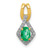 14k Fancy Diamond and Oval Emerald Pendant - PM-A69C1FF5-6421