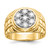 14k Fancy Ridged-Sides Men's Ring Mounting