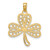 14K Filigree 3-Leaf Clover Charm