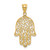 14k Filigree Hamsa Pendant
