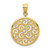 14k Filigree Round Pendant