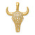 14K Filigree Steer Skull Pendant