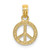 14K Flat Textured Mini Peace Sign Charm