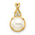 14k FWC Pearl and Diamond Pendant