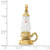 14K Glass w/ Enamel 3-D Candle Lantern Charm
