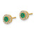 14k Gold Diamond and Emerald Halo Post Earrings - EM-B8C7CC01-6596
