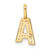 14K Gold Diamond Letter A Initial Pendant