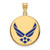 14k Gold LogoArt U.S. Air Force Lg Enamel Disc Pendant