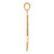 14k Gold Polished and Textured Bow and Arrow Pendant