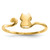 14k Gold Polished Cat Adjustable Cuff Ring