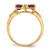 14k Gold Polished Created Ruby Bow Ring