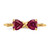 14k Gold Polished Created Ruby Bow Ring