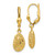 14K Gold Polished Diamond-cut Satin Puff Dangle Leverback Earrings