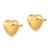 14k Gold Polished Heart Post Earrings