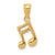 14k Gold Polished Music Note Pendant