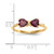 14k Gold Polished Rhodolite Bow Ring