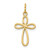 14k Gold Polished Small Ribbon Cross Pendant - XR-B068889D-1127