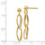 14k Gold Polished Textured Post Dangle Earrings