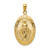 14K Gold Satin and Polished Finish Miraculous Medal Pendant