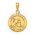 14K Gold Satin And Polished Saint Francis Medal Pendant
