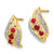 14k Gold w/ Siam Ruby and Diamond Polished Post Earrings