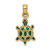 14K Green Enamel 3-D Land Turtle Charm