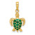 14k Green Enameled Sea Turtle Pendant - K3-F44FD75D-9323