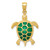 14K Green Enameled Sea Turtle Pendant - K4-6DB87DF7-3617