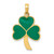 14k Green Enameled Shamrock Pendant