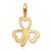 14k Heart Clover Charm