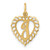 14k Heart Letter I Charm