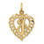 14k Heart Letter J Charm