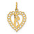 14k Heart Letter J Charm